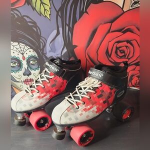 Riedell Dart Pixel Roller Skate Size 8 Indoor Performance Skates Unisex